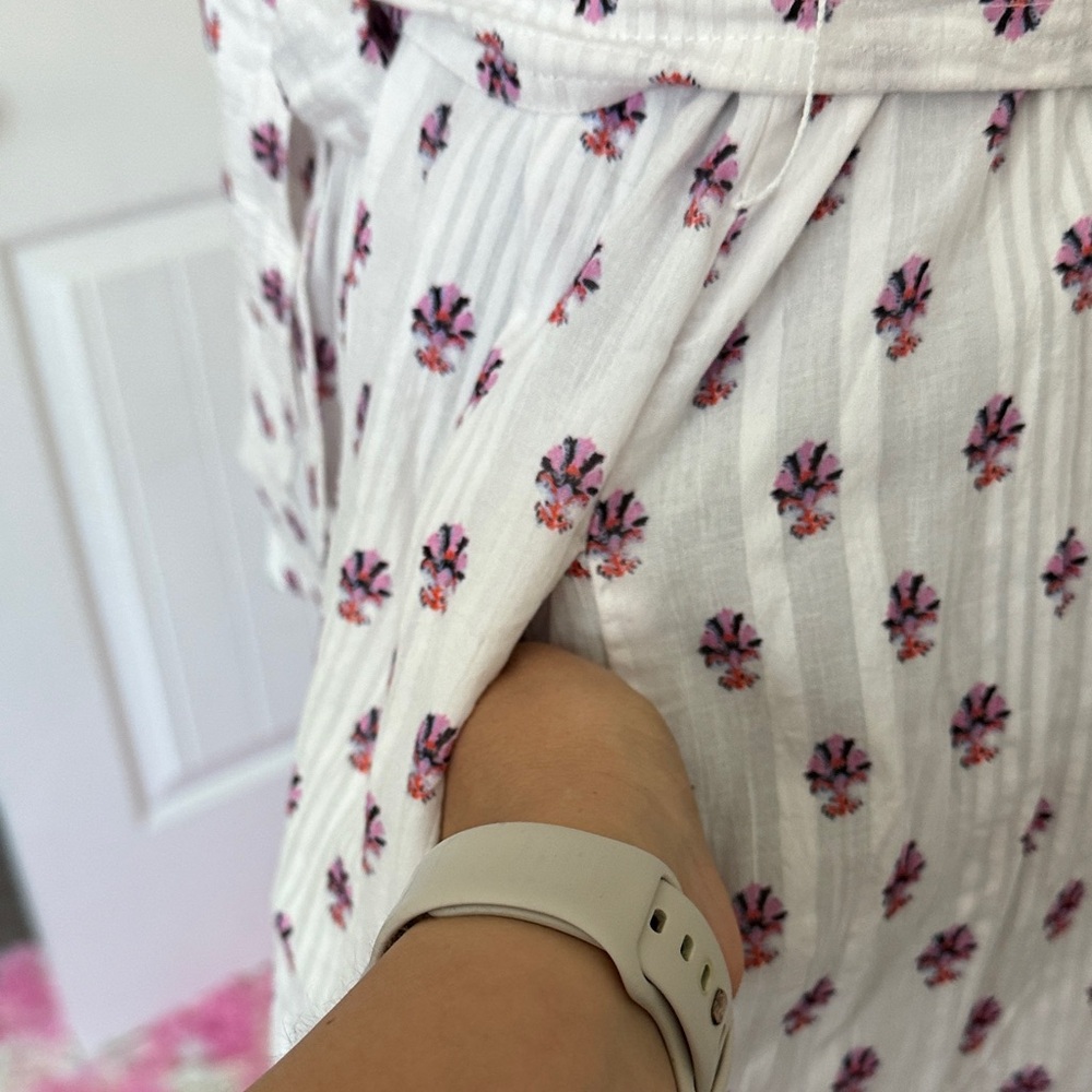 Cleobella Floral White and Pink Midi Dress. Nayeli ankle dress Mahal print - Picture 3 of 9